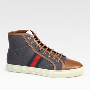 GUCCI  Wool High-top Lace-up Sneaker
